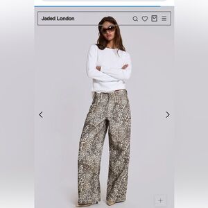 Jaded London Leopard Fade Colossus Jeans 26 baggy wide leg